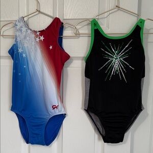GK Red, White, and Blue Leotard & GK Strappy Back Leotard